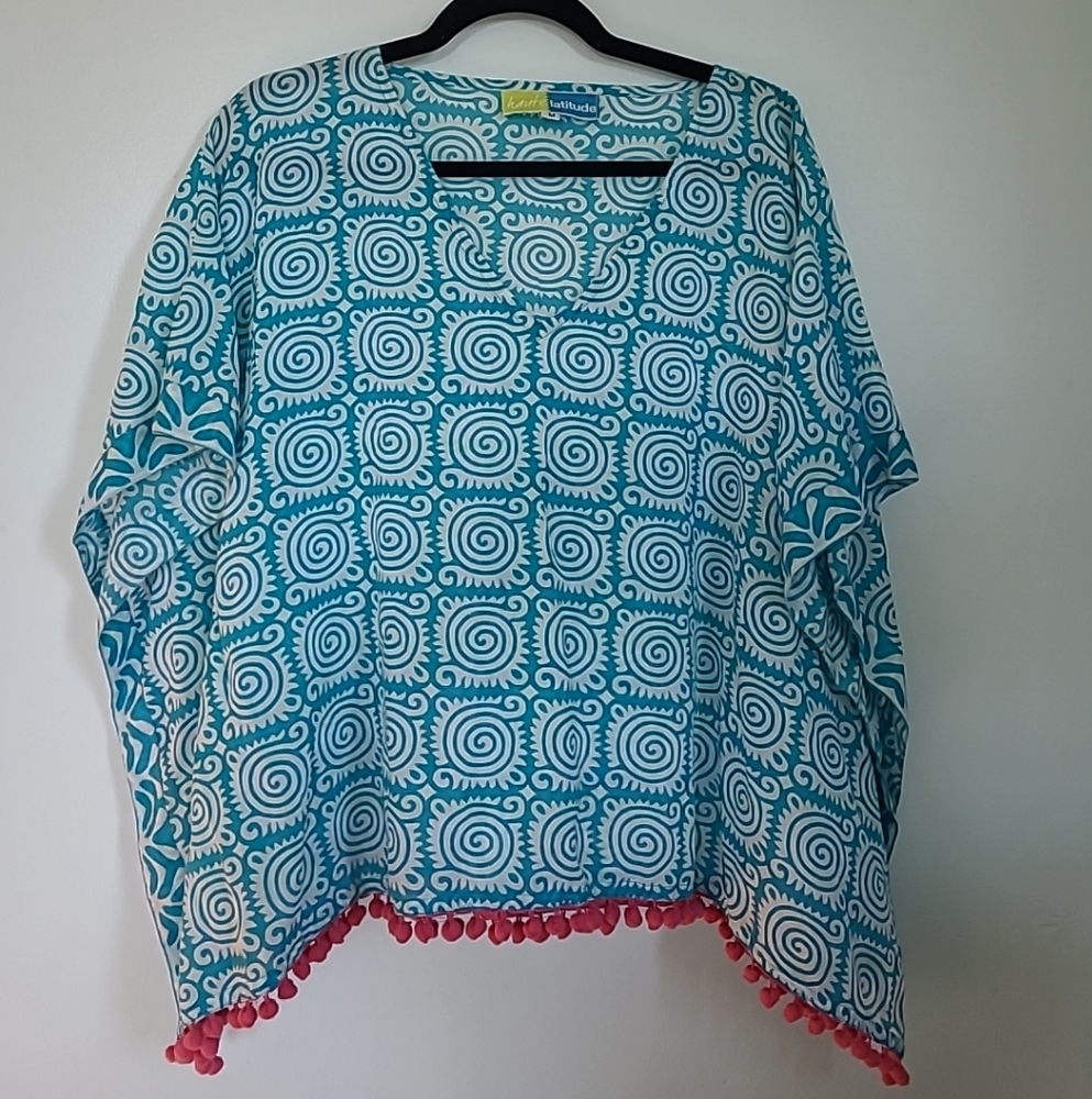 5 For $40 Haute Latitude Cropped Cover-up, Size M, Blue Swirl